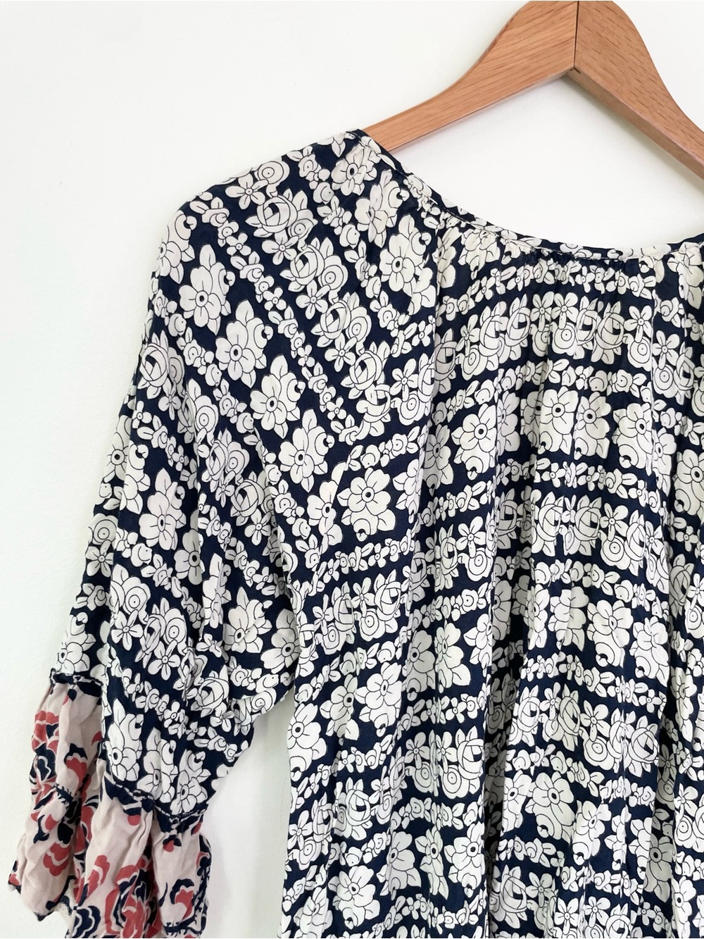 Altar’d State Bohemian Floral Print Tunic Top Dress M Medium Flare Sleeve - Picture 7 of 9